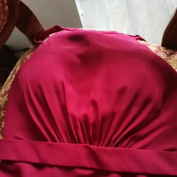 Christina Wu Style 22741 Chiffon Bridesmaid Dress in Claret Color. - Picture 6 of 8